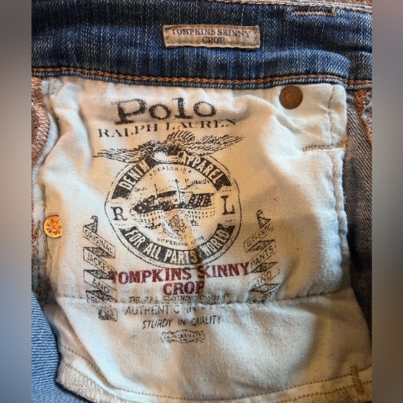 Polo Ralph Lauren Tompkins Skinny Crop Vintage with Frayed Hem. - Picture 8 of 11